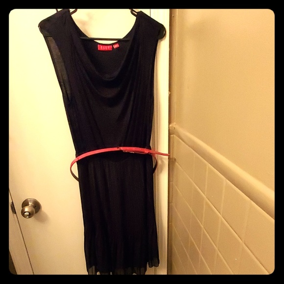 Elle Dresses & Skirts - Cute Elle Black Dress with Pink Belt